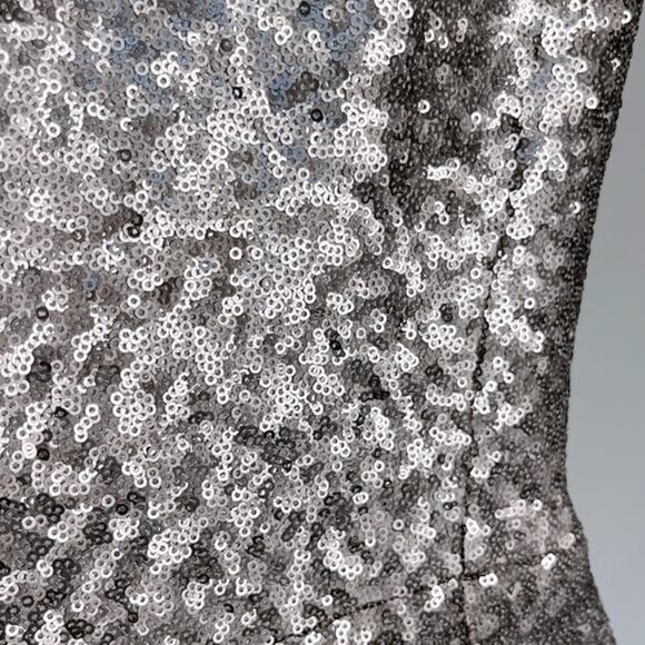 DRESS THE POPULATION Bella Ice Pink Gold Sequin One Shoulder Gown Womens Size XS - Picture 11 of 16